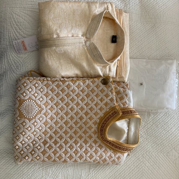 Cream Sherwani set - With a vest - Picture 3 of 3